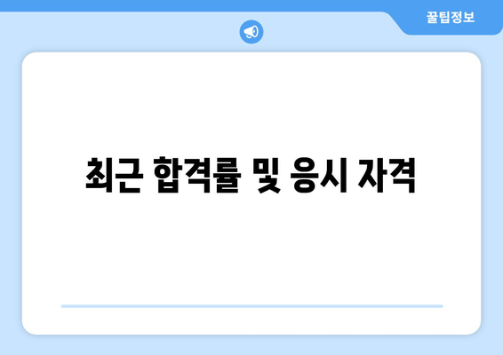 최근 합격률 및 응시 자격