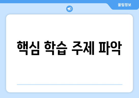 핵심 학습 주제 파악