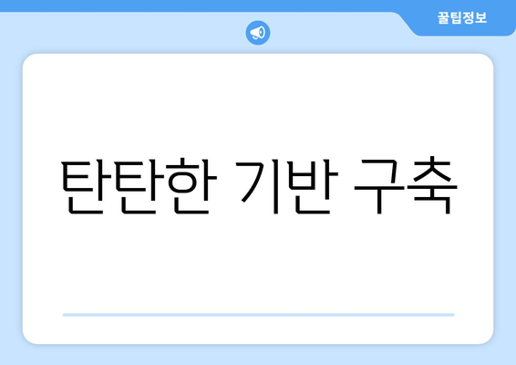 탄탄한 기반 구축