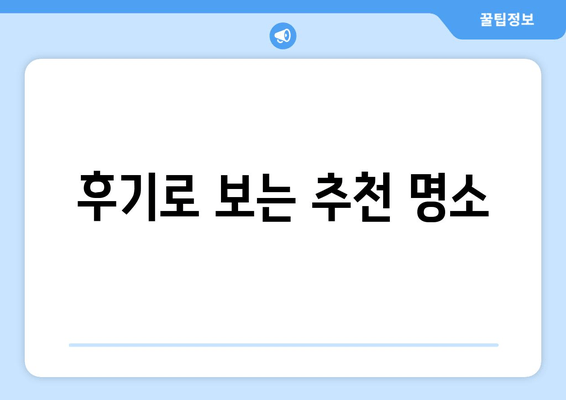 후기로 보는 추천 명소