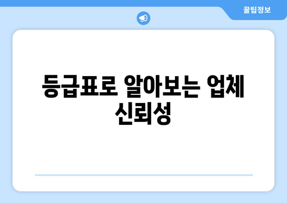 등급표로 알아보는 업체 신뢰성