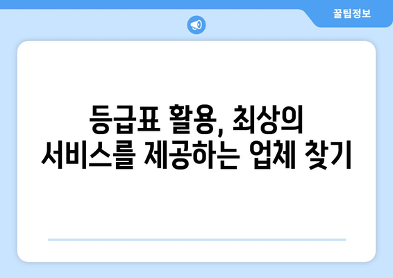 등급표 활용, 최상의 서비스를 제공하는 업체 찾기