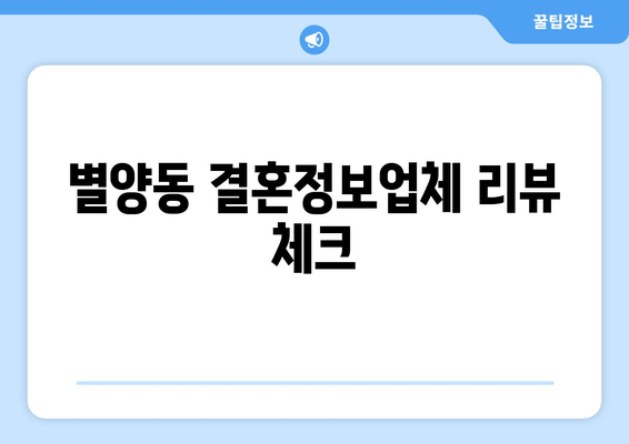 별양동 결혼정보업체 리뷰 체크