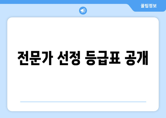 전문가 선정 등급표 공개