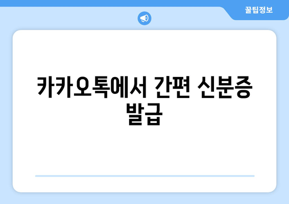 카카오톡에서 간편 신분증 발급