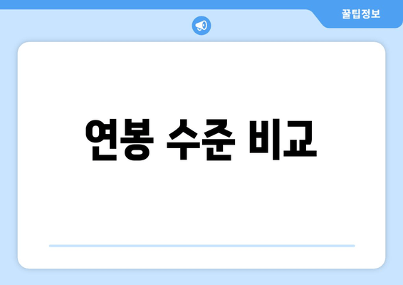 연봉 수준 비교