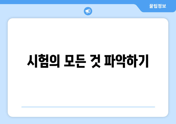 시험의 모든 것 파악하기