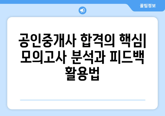 공인중개사 합격의 핵심| 모의고사 분석과 피드백 활용법