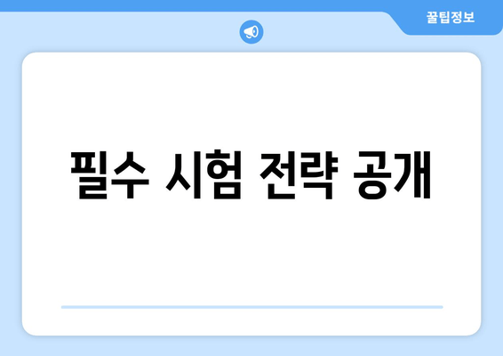 필수 시험 전략 공개