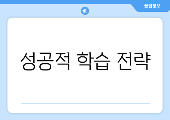 성공적 학습 전략