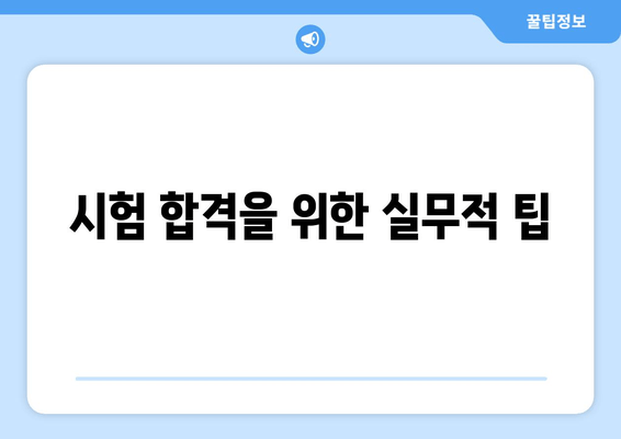 시험 합격을 위한 실무적 팁