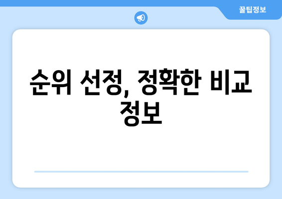 순위 선정, 정확한 비교 정보