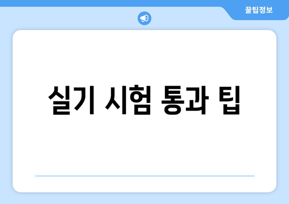 실기 시험 통과 팁