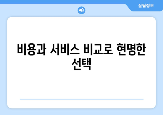 비용과 서비스 비교로 현명한 선택