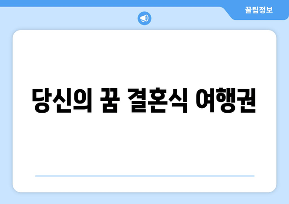 당신의 꿈 결혼식 여행권