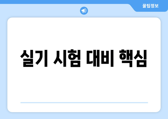 실기 시험 대비 핵심