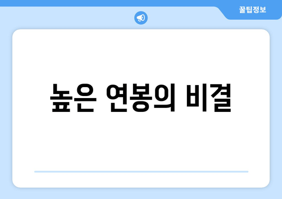 높은 연봉의 비결