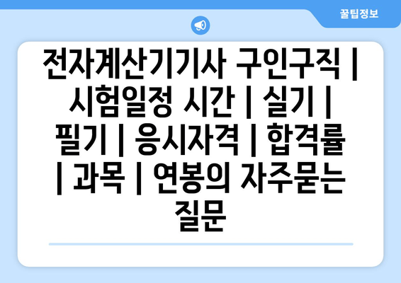 전자계산기기사	구인구직 | 시험일정 시간 | 실기 | 필기 | 응시자격 | 합격률 | 과목 | 연봉