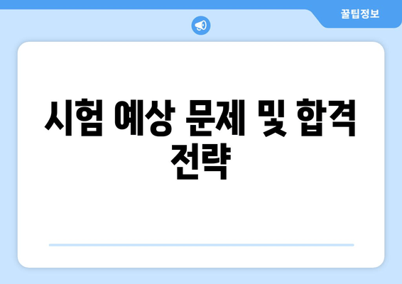 시험 예상 문제 및 합격 전략