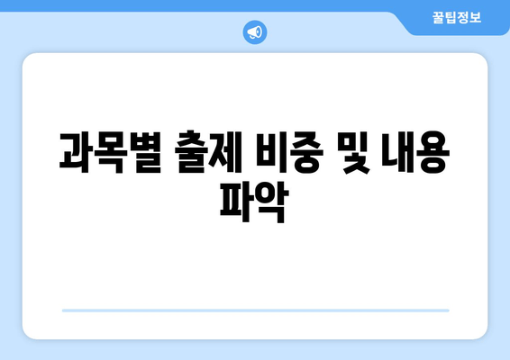 과목별 출제 비중 및 내용 파악