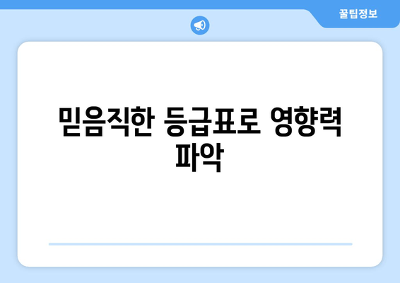 믿음직한 등급표로 영향력 파악