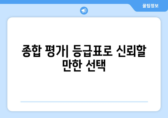 종합 평가| 등급표로 신뢰할 만한 선택