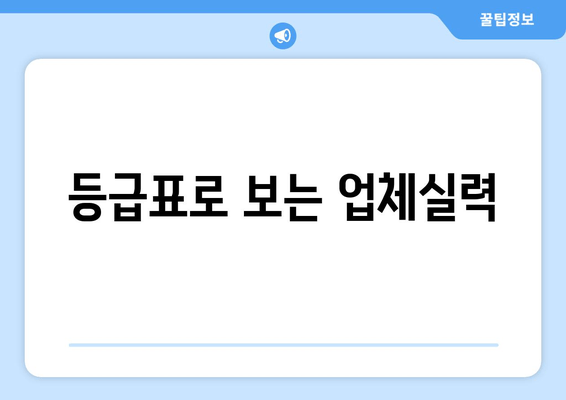 등급표로 보는 업체실력