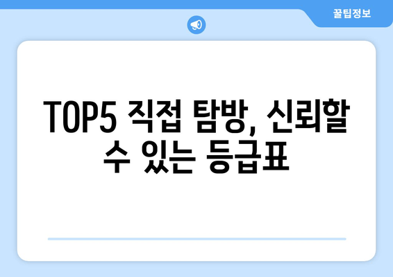 TOP5 직접 탐방, 신뢰할 수 있는 등급표