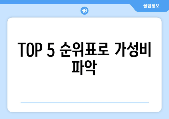 TOP 5 순위표로 가성비 파악