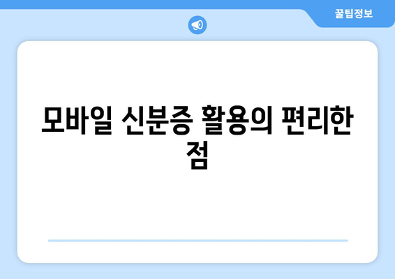 모바일 신분증 활용의 편리한 점