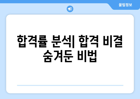 합격률 분석| 합격 비결 숨겨둔 비법