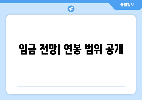 임금 전망| 연봉 범위 공개