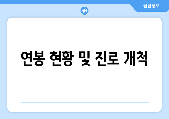 연봉 현황 및 진로 개척