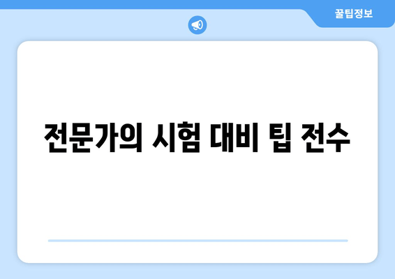 전문가의 시험 대비 팁 전수