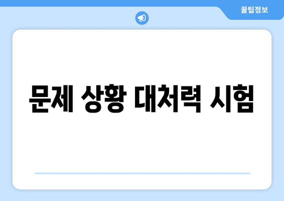 문제 상황 대처력 시험