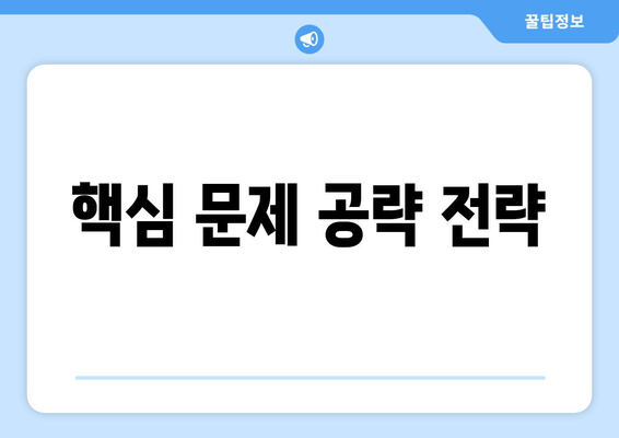 핵심 문제 공략 전략