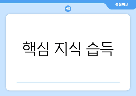 핵심 지식 습득