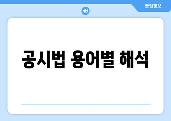 공시법 용어별 해석