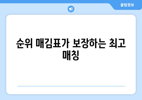 순위 매김표가 보장하는 최고 매칭