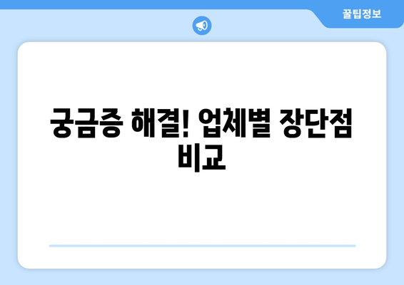 궁금증 해결! 업체별 장단점 비교