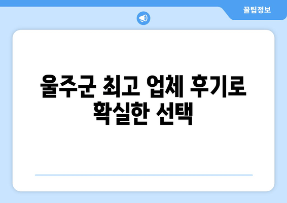 울주군 최고 업체 후기로 확실한 선택