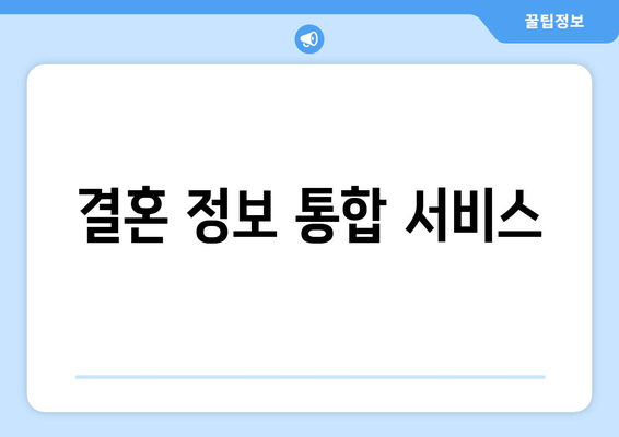 결혼 정보 통합 서비스