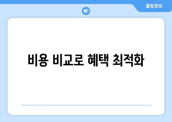 비용 비교로 혜택 최적화