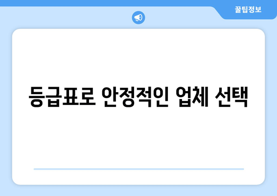 등급표로 안정적인 업체 선택