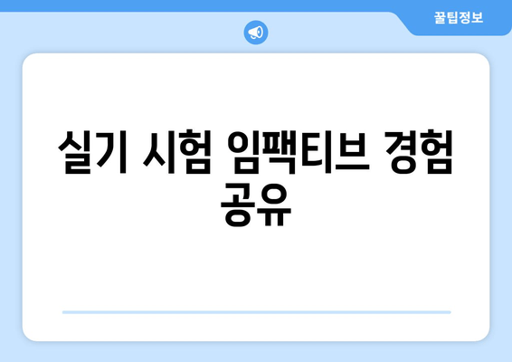 실기 시험 임팩티브 경험 공유