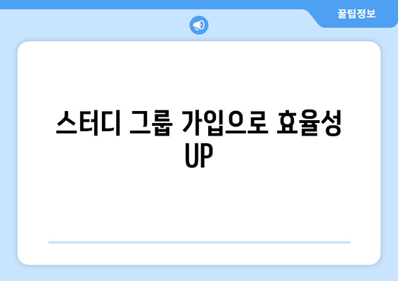 스터디 그룹 가입으로 효율성 UP