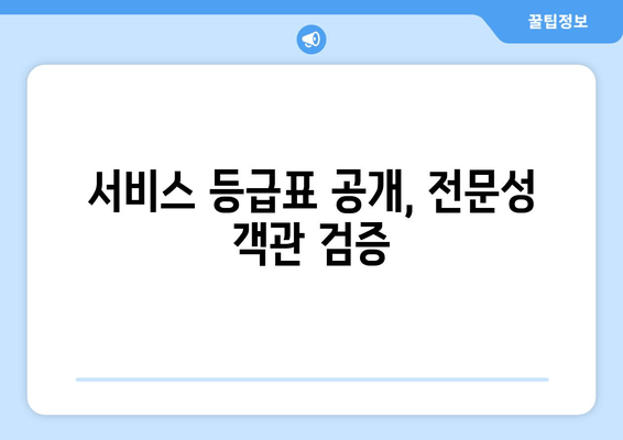 서비스 등급표 공개, 전문성 객관 검증