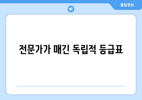 전문가가 매긴 독립적 등급표