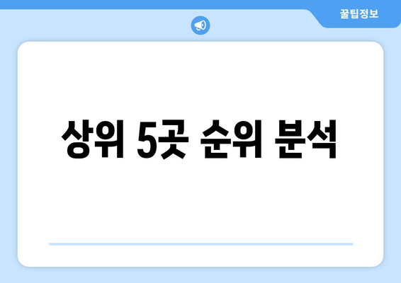 상위 5곳 순위 분석