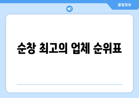 순창 최고의 업체 순위표